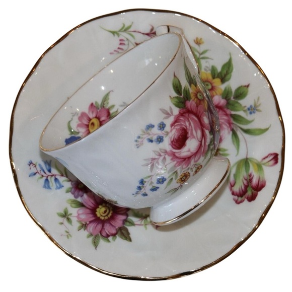 John Ansley Floral Sprays Porcelain Teacup and Saucer Set - Picture 2 of 13